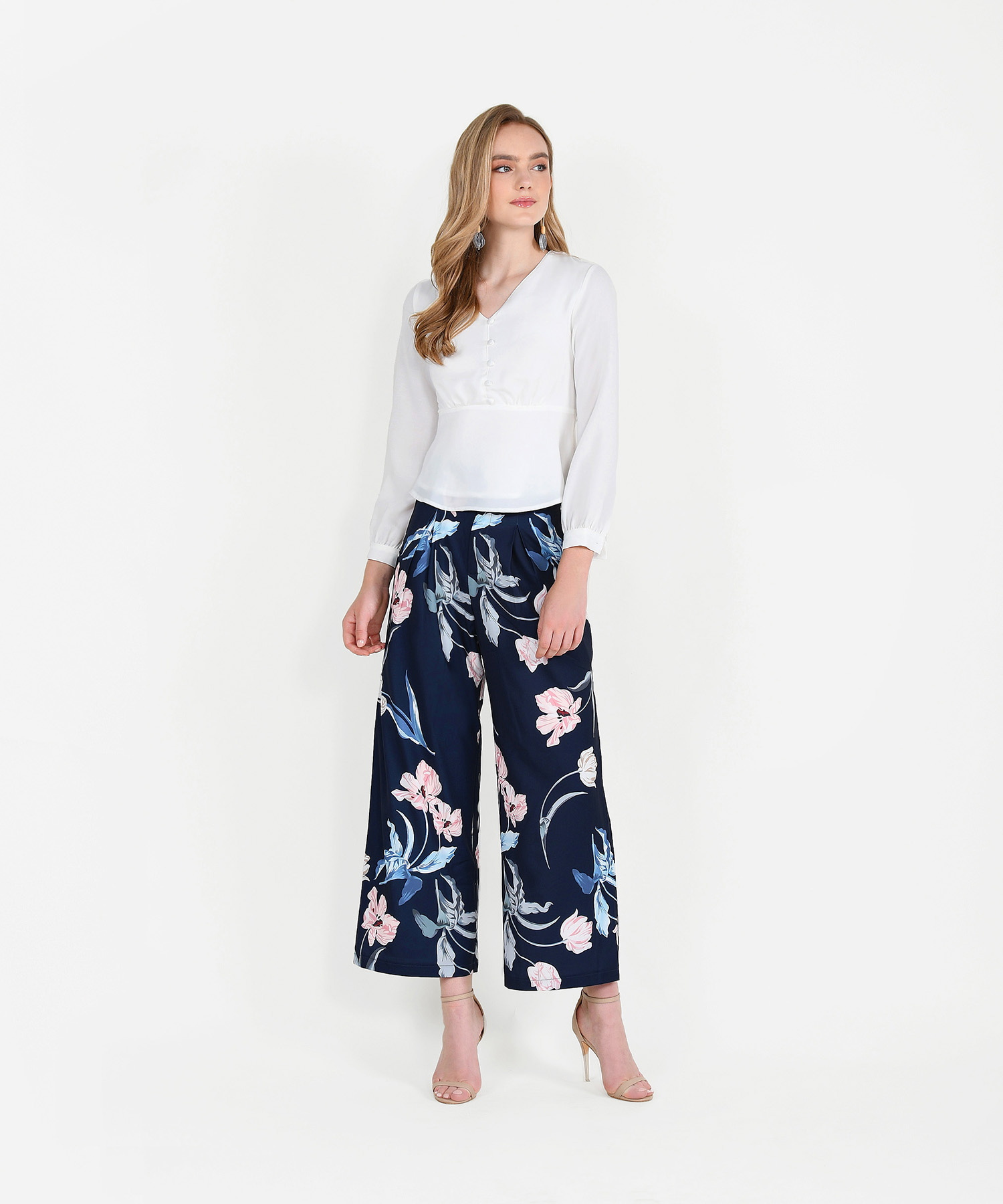 Bronwyn Floral Trousers - Navy